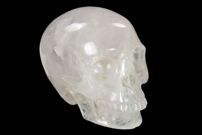 Realistic, Polished Brazilian Quartz Crystal Skull #151082